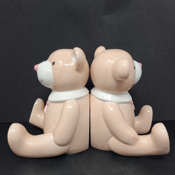 Vintage Boookends Ceramic Hand Painted Teddy Bear Bookends Book Stopper - Picture 2 of 9